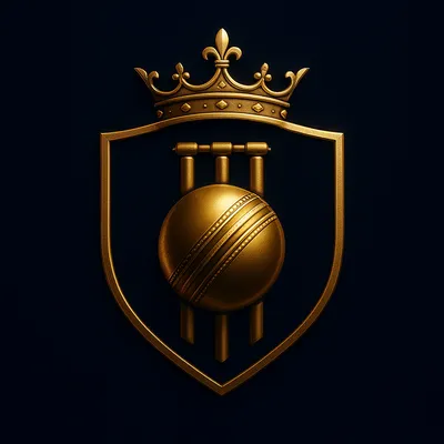 Cricket Betting ID gold cricket ball and stumps monogram logo mark
