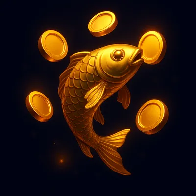 Golden arcade dragon fish icon for fishing multiplier games on cricket ID