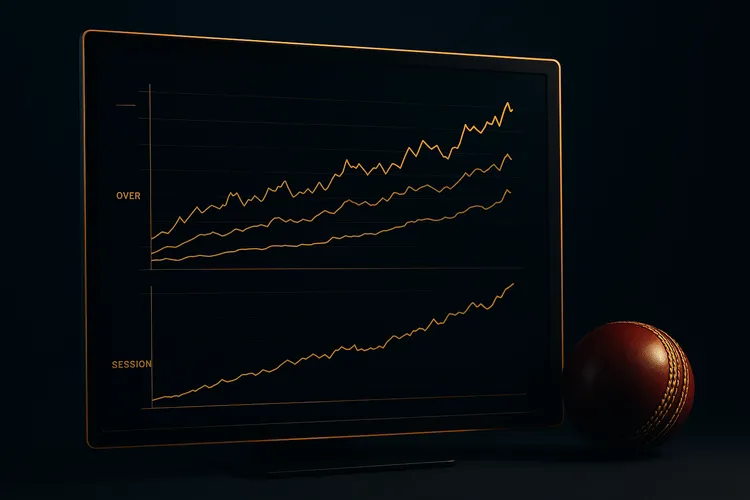 Cricket odds board and over-by-over run strategy chart for session betting guide