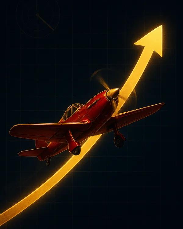 Aviator crash game plane climbing golden multiplier curve on cricket betting ID