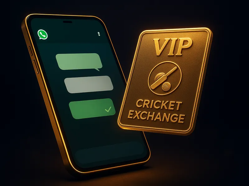 Phone with WhatsApp chat showing verified cricket betting ID delivered in under 5 minutes