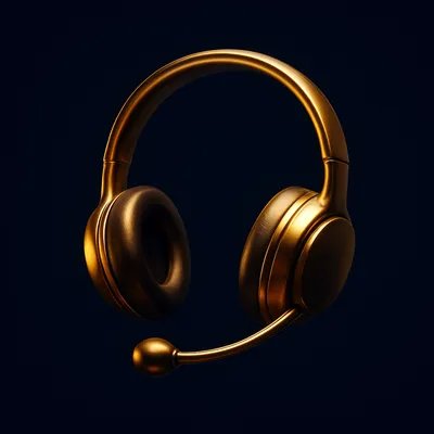 Flat 3D gold headset icon for 24/7 human WhatsApp support on 9202293022
